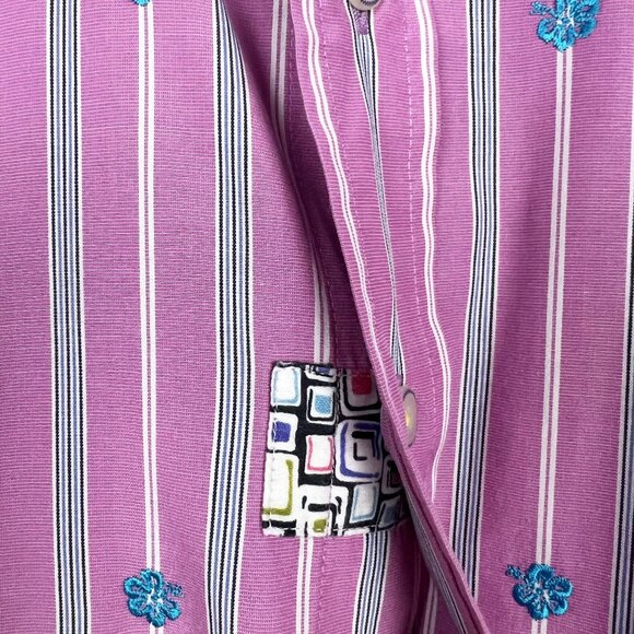 Robert Graham embroidered purple stripe button down Freshly Laundered Shirt - Picture 4 of 11